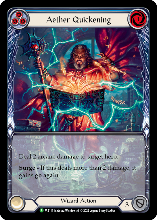 Aether Quickening (Blue) [FAB114] (Promo)  Rainbow Foil | The CG Realm