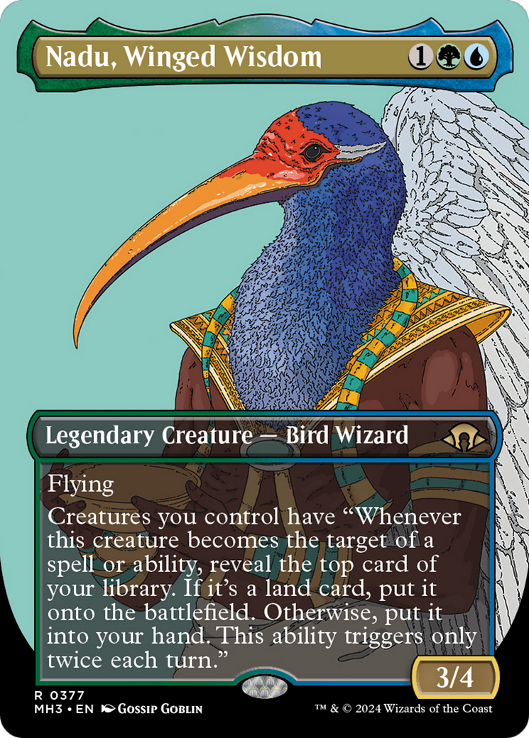 Nadu, Winged Wisdom (Borderless) [Modern Horizons 3] | The CG Realm