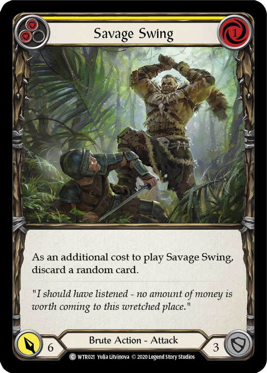 Savage Swing (Yellow) [U-WTR021] (Welcome to Rathe Unlimited)  Unlimited Rainbow Foil | The CG Realm