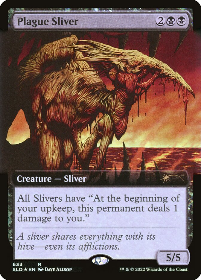 Plague Sliver (Extended Art) (Step-and-Compleat Foil) [Secret Lair Drop Promos] | The CG Realm