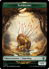 Tarmogoyf (Ripple Foil) // Saproling Double-Sided Token [Modern Horizons 3 Commander Tokens] | The CG Realm