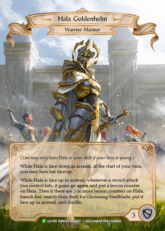 Hala Goldenhelm [LGS144] (Promo)  Rainbow Foil | The CG Realm