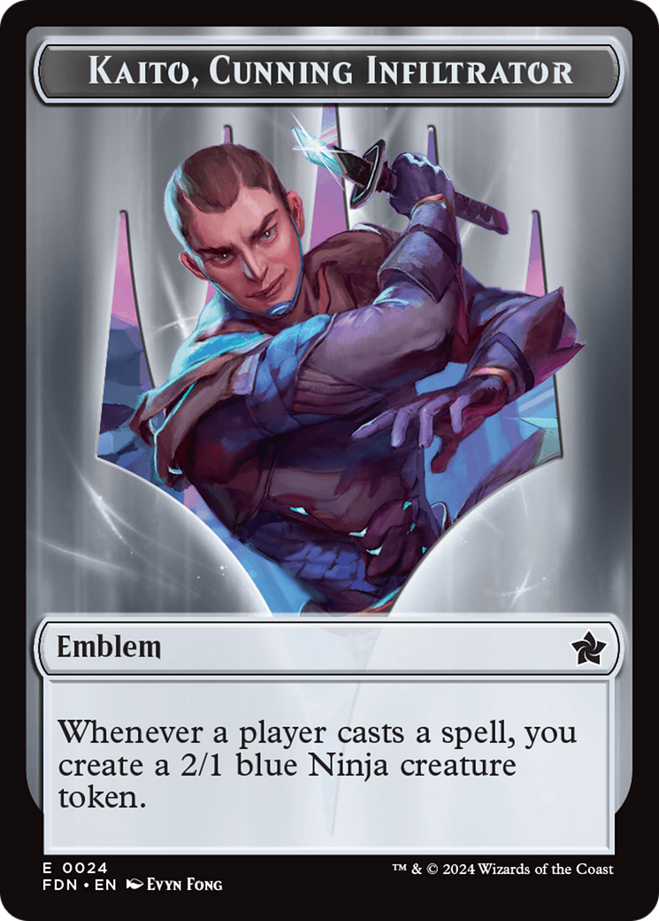 Emblem - Kaito, Cunning Infiltrator // Ninja Doubled-Sided Token [Foundations Tokens] | The CG Realm