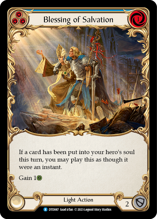 Blessing of Salvation (Blue) [DTD087] (Dusk Till Dawn)  Rainbow Foil | The CG Realm