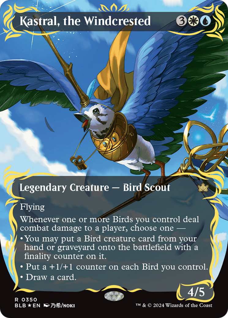 Kastral, the Windcrested (Borderless) (Raised Foil) [Bloomburrow] | The CG Realm