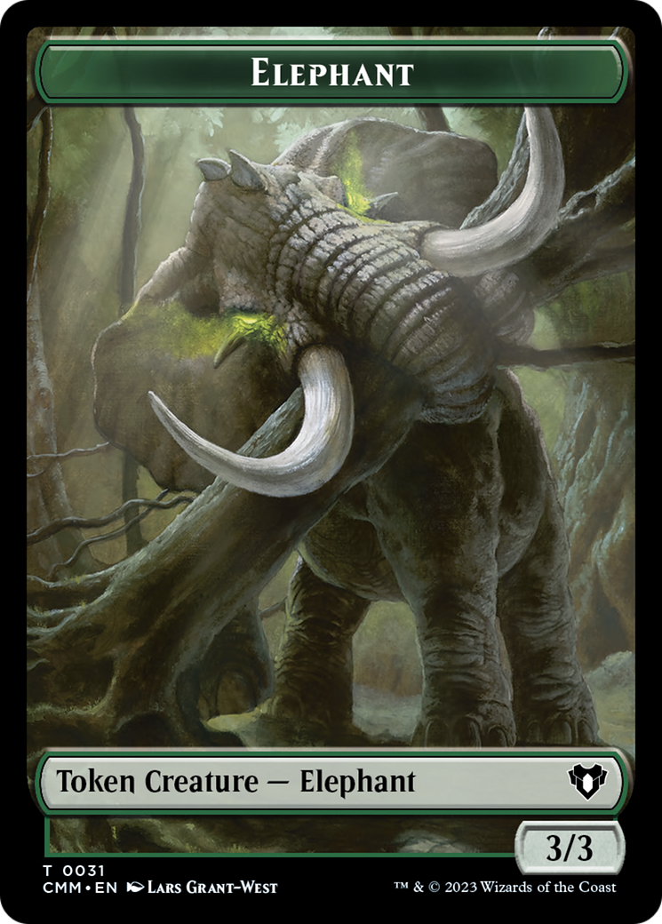 Soldier // Elephant Double-Sided Token [Commander Masters Tokens] | The CG Realm