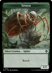 Spider // Blood Double-Sided Token [Bloomburrow Commander Tokens] | The CG Realm