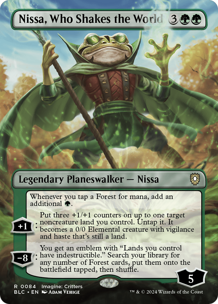 Nissa, Who Shakes the World (Borderless) [Bloomburrow Commander] | The CG Realm