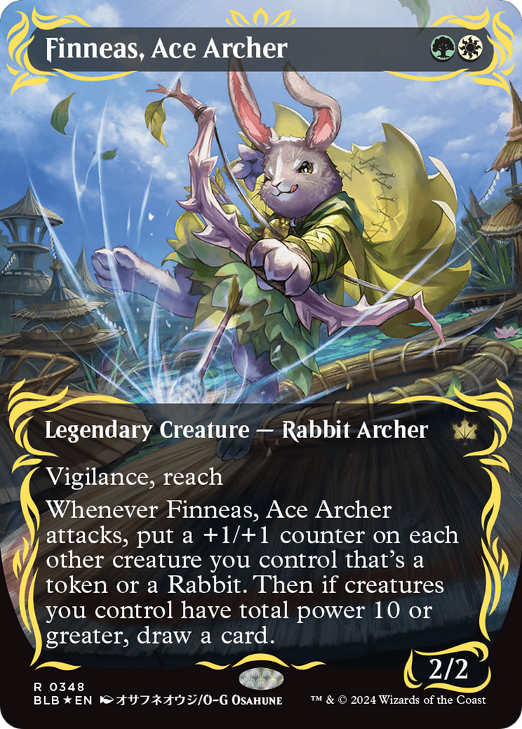 Finneas, Ace Archer (Borderless) (Raised Foil) [Bloomburrow] | The CG Realm