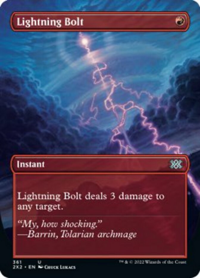 Lightning Bolt (Borderless Alternate Art) [Double Masters 2022] | The CG Realm