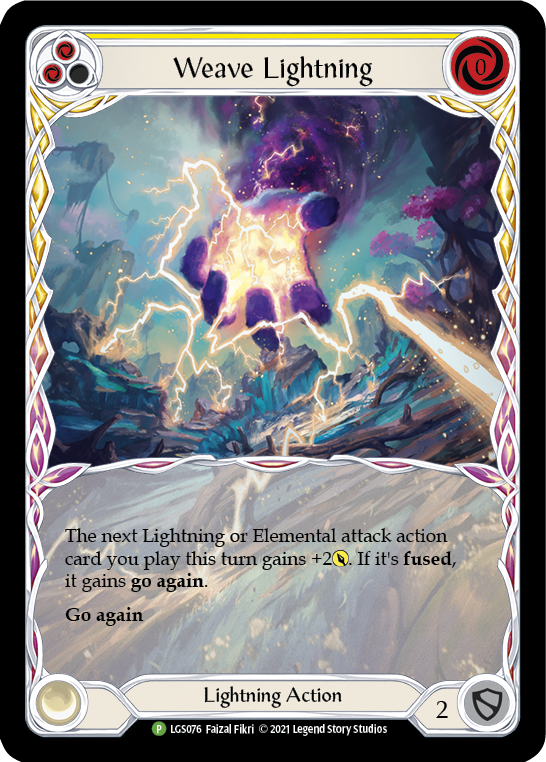 Weave Lightning (Yellow) [LGS076] (Promo)  Rainbow Foil | The CG Realm