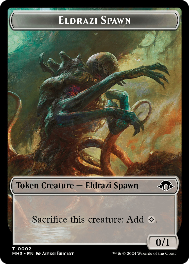 Eldrazi Spawn // Cat Warrior Double-Sided Token [Modern Horizons 3 Tokens] | The CG Realm