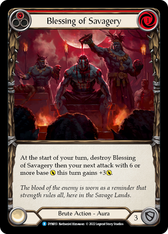 Blessing of Savagery (Red) [DYN013] (Dynasty)  Rainbow Foil | The CG Realm