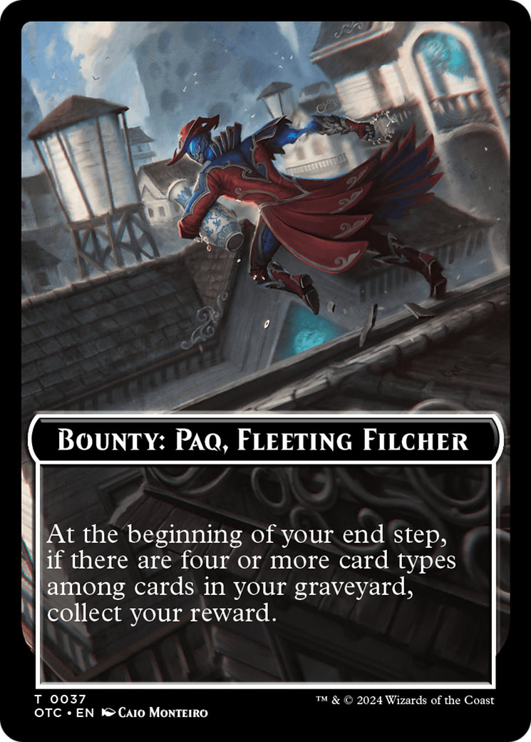 Bounty: Paq, Fleeting Filcher // Bounty Rules Double-Sided Token [Outlaws of Thunder Junction Commander Tokens] | The CG Realm