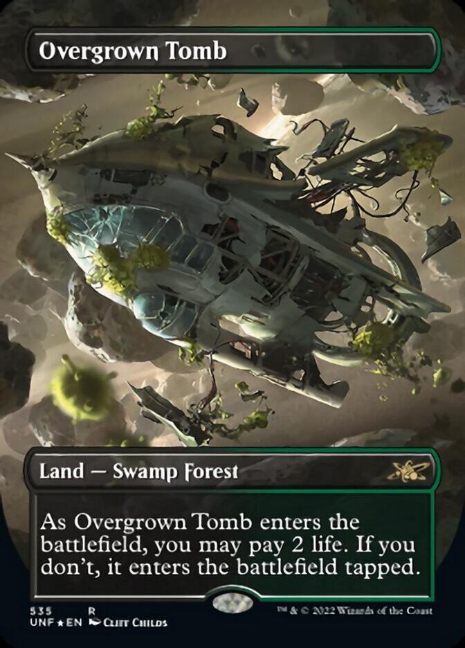 Overgrown Tomb (Borderless) (Galaxy Foil) [Unfinity] | The CG Realm