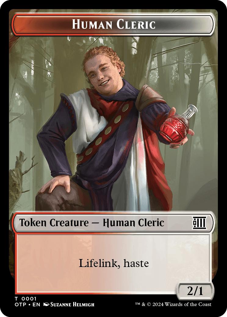 Human Cleric // Plot Double-Sided Token [Outlaws of Thunder Junction Tokens] | The CG Realm