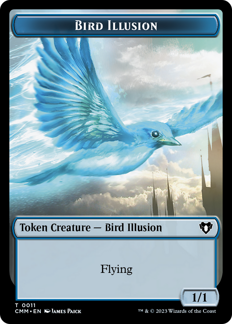 Spirit (0039) // Bird Illusion Double-Sided Token [Commander Masters Tokens] | The CG Realm