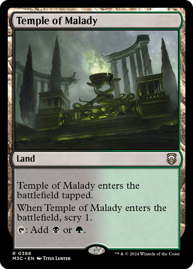 Temple of Malady (Ripple Foil) [Modern Horizons 3 Commander] | The CG Realm