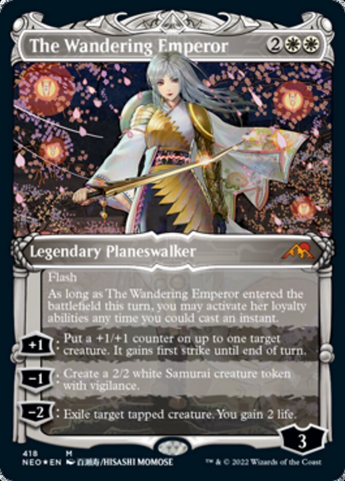 The Wandering Emperor (Showcase) (Foil Etched) [Kamigawa: Neon Dynasty] | The CG Realm