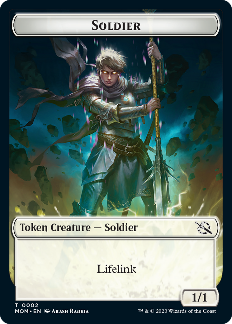 Soldier // Wrenn and Realmbreaker Emblem Double-Sided Token [March of the Machine Tokens] | The CG Realm