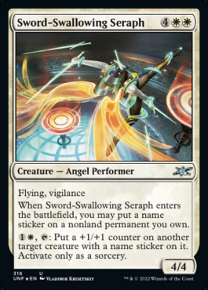 Sword-Swallowing Seraph (Galaxy Foil) [Unfinity] | The CG Realm