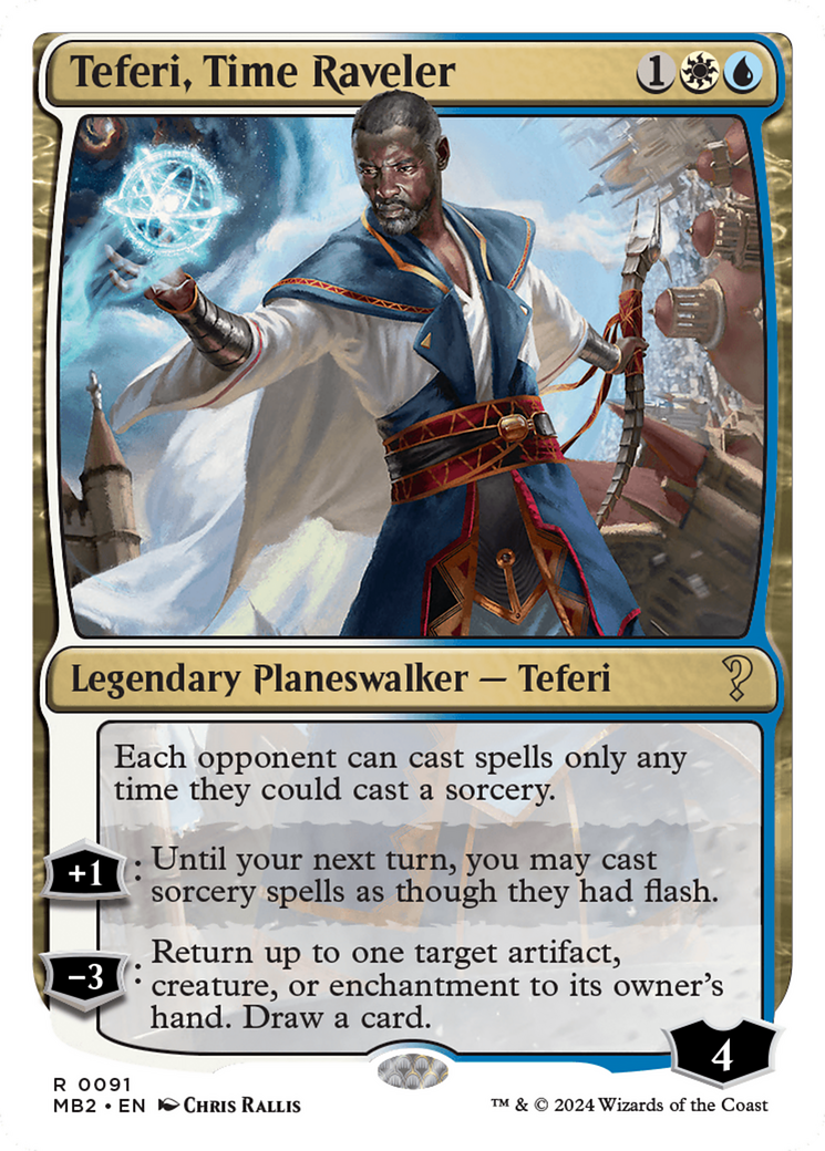 Teferi, Time Raveler (White Border) [Mystery Booster 2] | The CG Realm