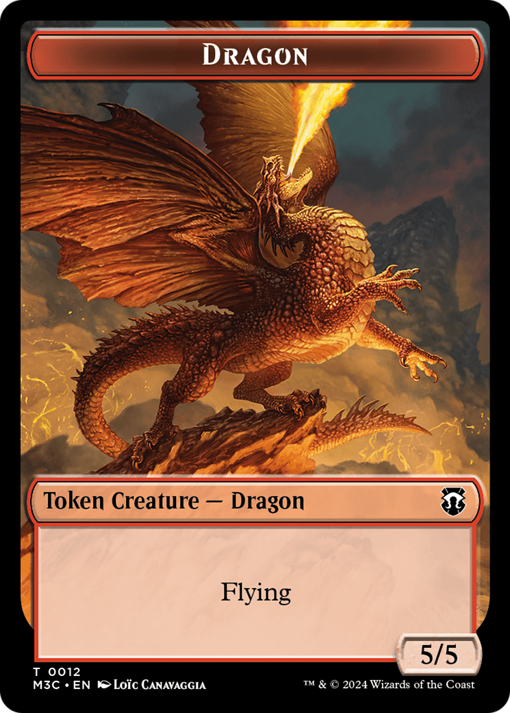 Shapeshifter (0008) (Ripple Foil) // Dragon Double-Sided Token [Modern Horizons 3 Commander Tokens] | The CG Realm