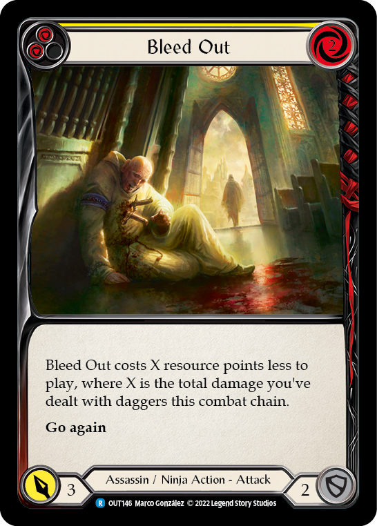 Bleed Out (Yellow) [OUT146] (Outsiders)  Rainbow Foil | The CG Realm