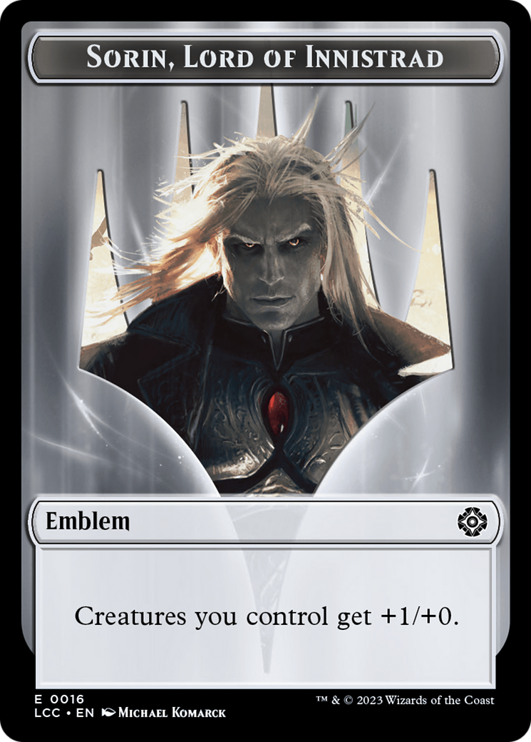 Emblem - Sorin, Lord of Innistrad // Vampire (0004) Double-Sided Token [The Lost Caverns of Ixalan Commander Tokens] | The CG Realm