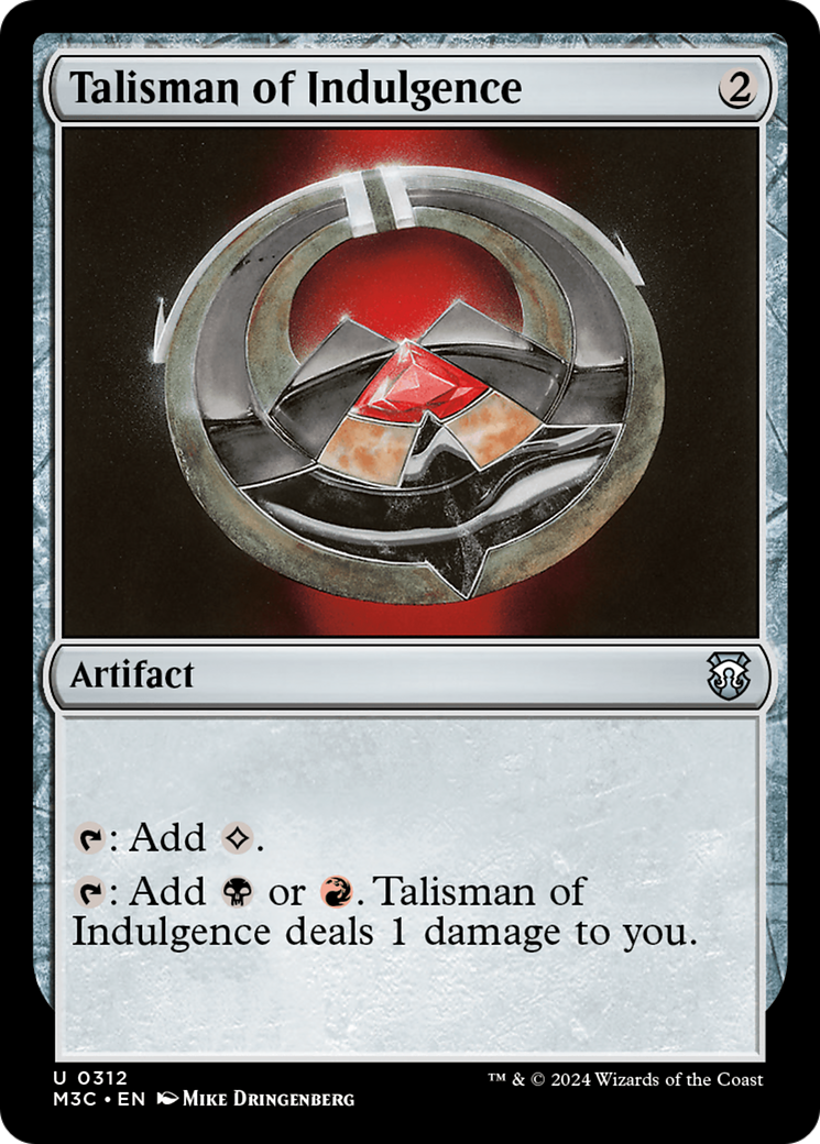 Talisman of Indulgence (Ripple Foil) [Modern Horizons 3 Commander] | The CG Realm