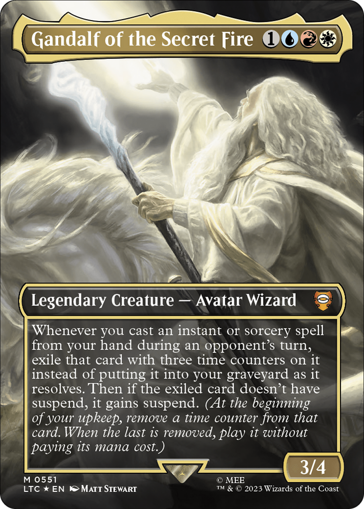 Gandalf of the Secret Fire (Borderless) (Surge Foil) [The Lord of the Rings: Tales of Middle-Earth Commander] | The CG Realm