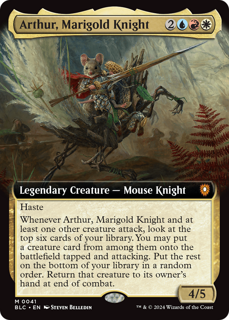 Arthur, Marigold Knight (Extended Art) [Bloomburrow Commander] | The CG Realm