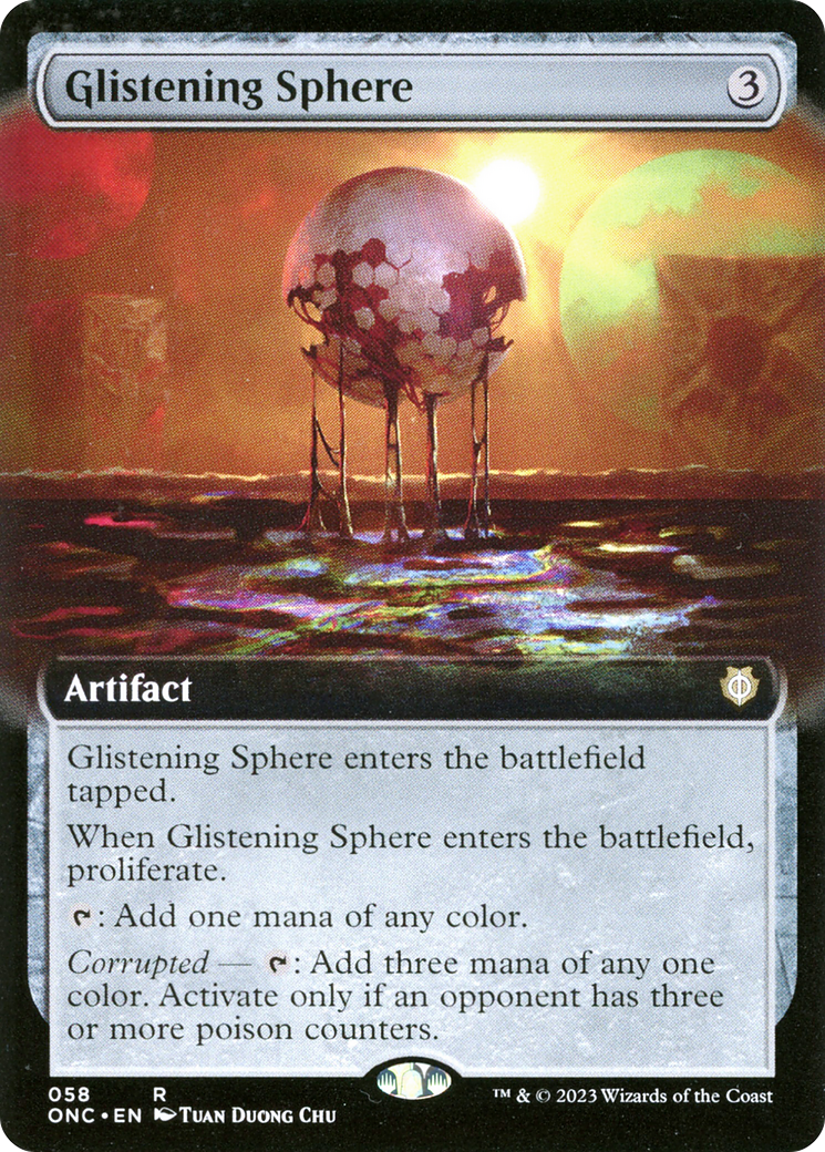 Glistening Sphere (Extended Art) [Phyrexia: All Will Be One Commander] | The CG Realm