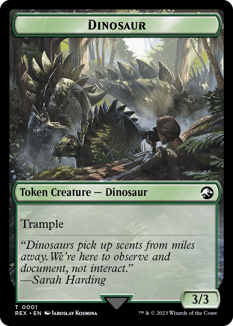 Treasure (0018) // Dinosaur (0001) Double-Sided Token [The Lost Caverns of Ixalan Tokens] | The CG Realm