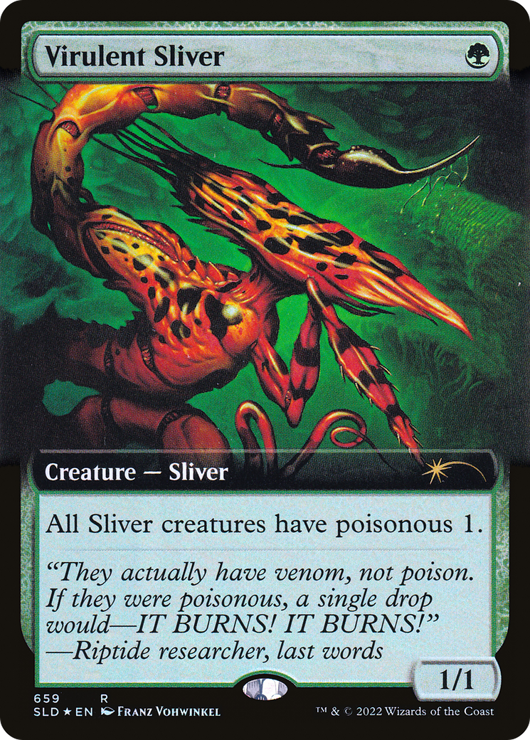 Virulent Sliver (Extended Art) (Step-and-Compleat Foil) [Secret Lair Drop Promos] | The CG Realm