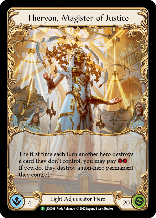 Theryon, Magister of Justice [JDG008] (Promo)  Rainbow Foil | The CG Realm