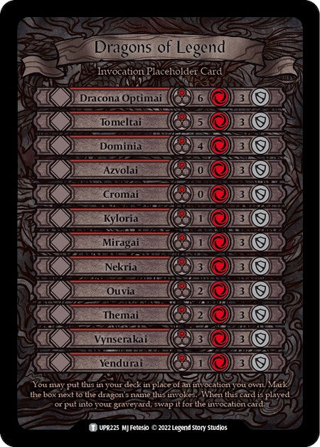 Dragons of Legend Invocation Placeholder Card [UPR225] (Uprising) | The CG Realm