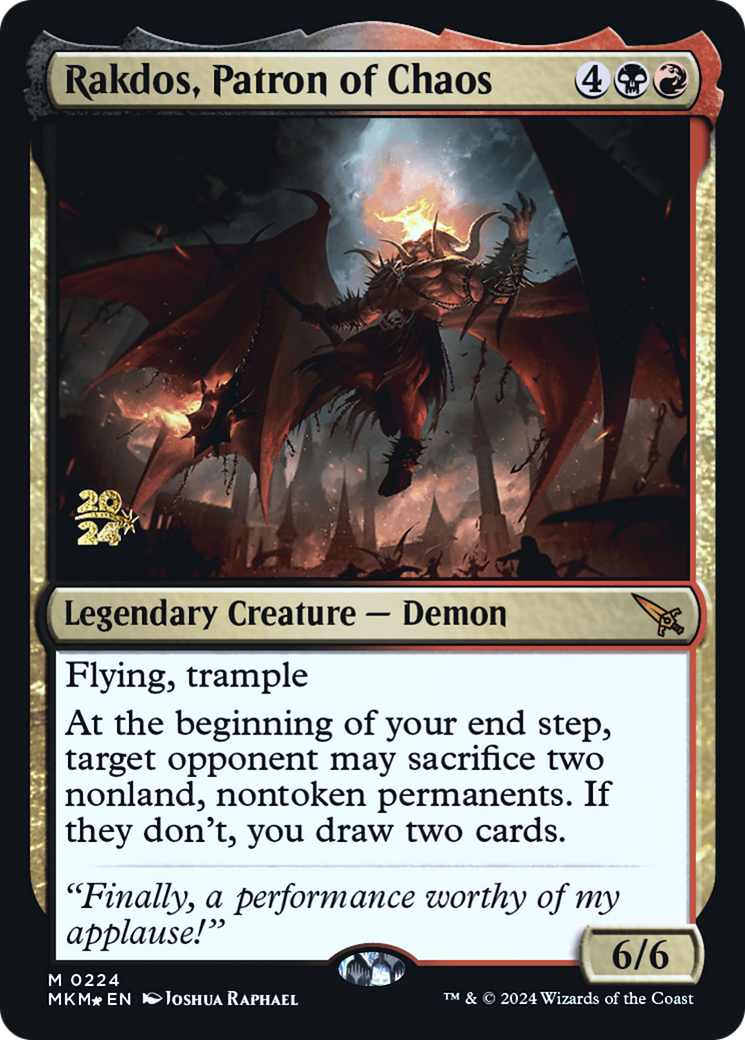 Rakdos, Patron of Chaos [Murders at Karlov Manor Prerelease Promos] | The CG Realm