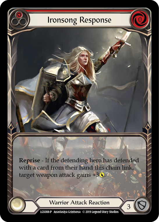 Ironsong Response (Red) [LGS008-P] (Promo)  1st Edition Normal | The CG Realm