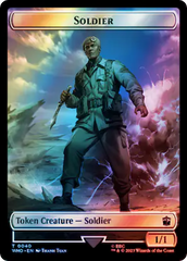 Soldier // Dinosaur Double-Sided Token (Surge Foil) [Doctor Who Tokens] | The CG Realm