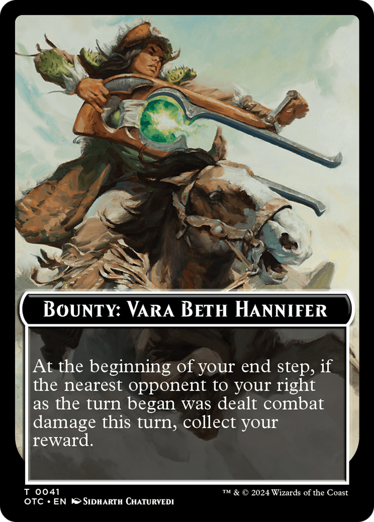 Bounty: Vara Beth Hannifer // Bounty Rules Double-Sided Token [Outlaws of Thunder Junction Commander Tokens] | The CG Realm