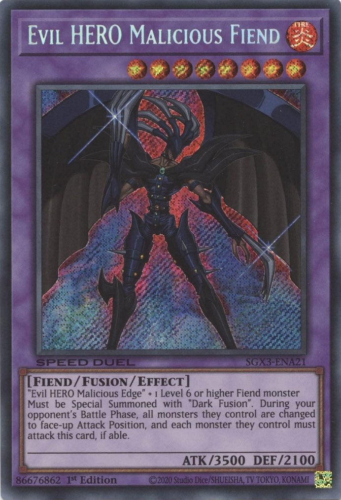 Evil HERO Malicious Fiend [SGX3-ENA21] Secret Rare | The CG Realm