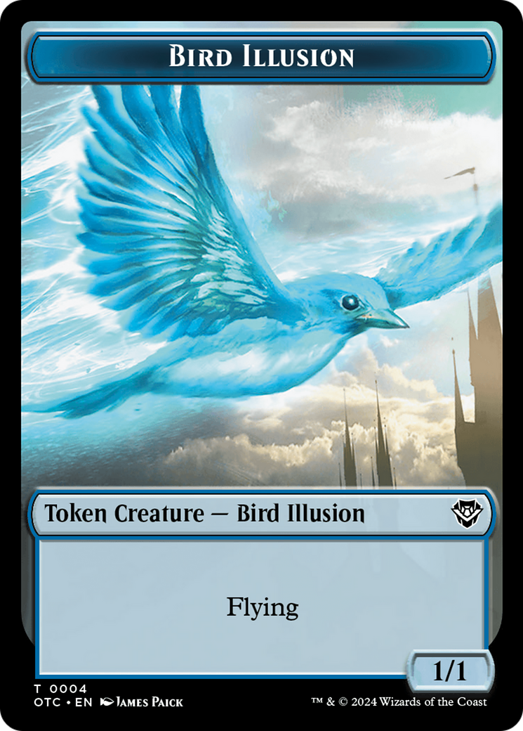 Dragon Elemental // Bird Illusion Double-Sided Token [Outlaws of Thunder Junction Commander Tokens] | The CG Realm