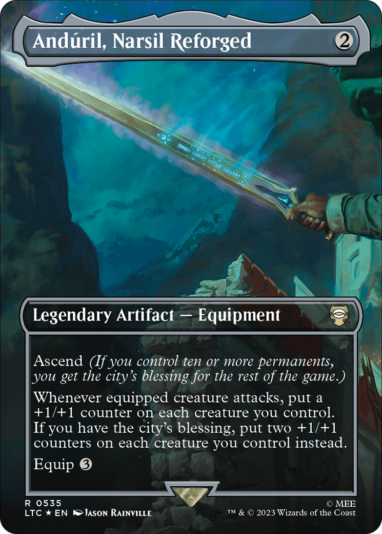 Anduril, Narsil Reforged (Borderless) (Surge Foil) [The Lord of the Rings: Tales of Middle-Earth Commander] | The CG Realm