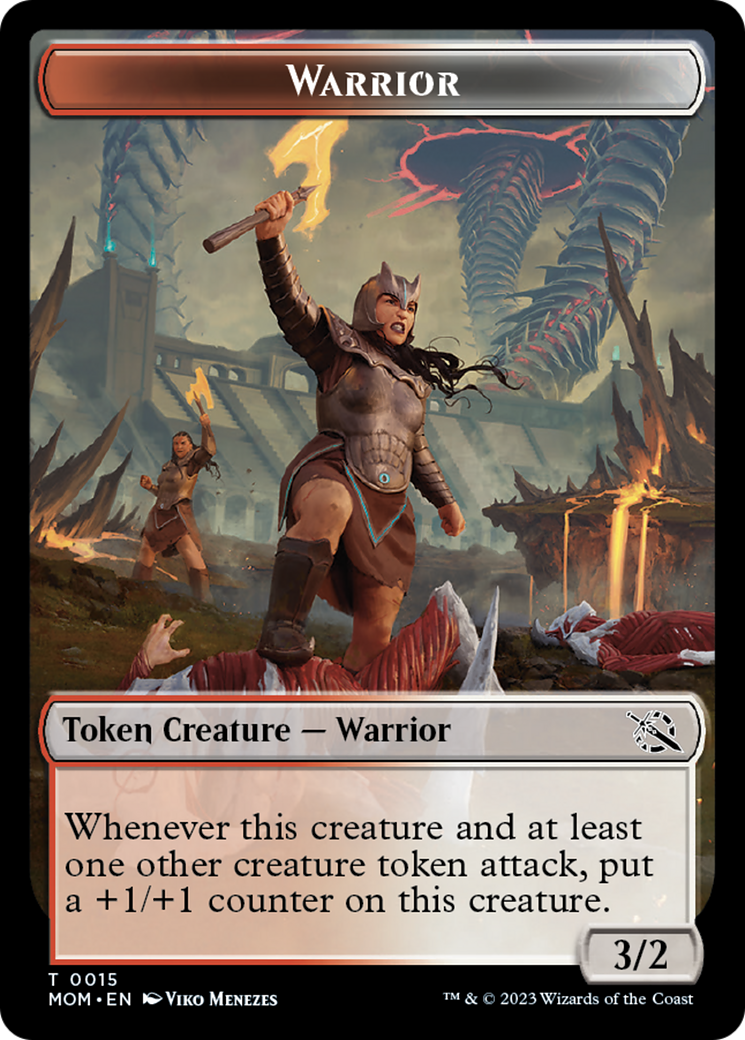 Warrior // Dinosaur Double-Sided Token [March of the Machine Tokens] | The CG Realm