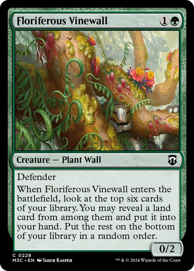 Floriferous Vinewall (Ripple Foil) [Modern Horizons 3 Commander] | The CG Realm