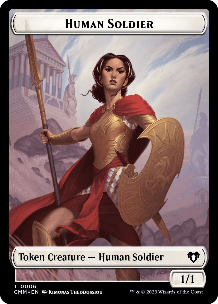 Human Soldier // Zombie (0013) Double-Sided Token [Commander Masters Tokens] | The CG Realm