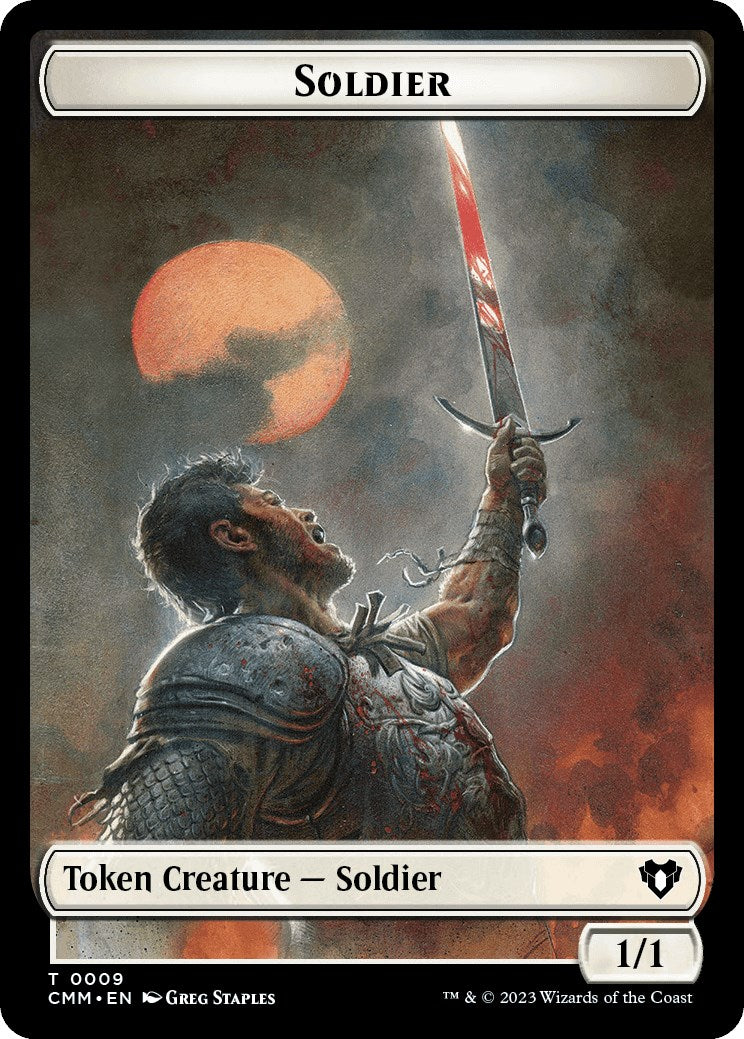 Soldier // Emblem - Ob Nixilis of the Black Oath Double-Sided Token [Commander Masters Tokens] | The CG Realm