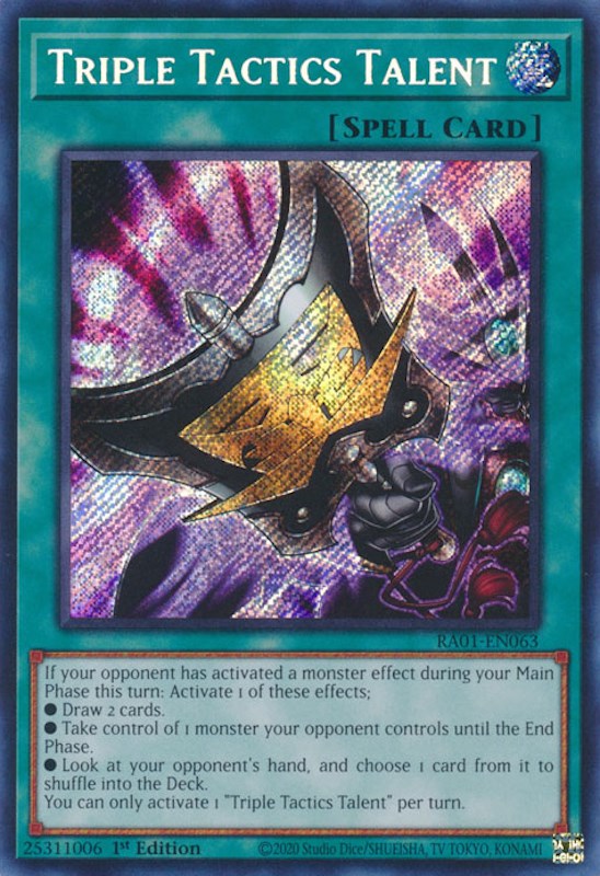 Triple Tactics Talent [RA01-EN063] Secret Rare | The CG Realm