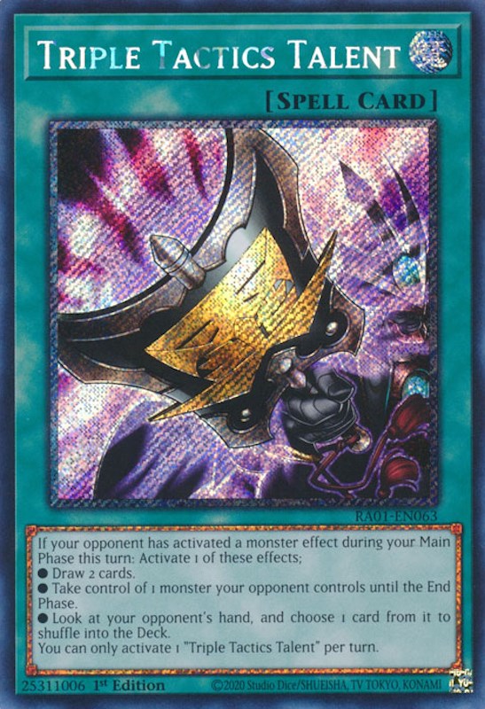 Triple Tactics Talent [RA01-EN063] Platinum Secret Rare | The CG Realm